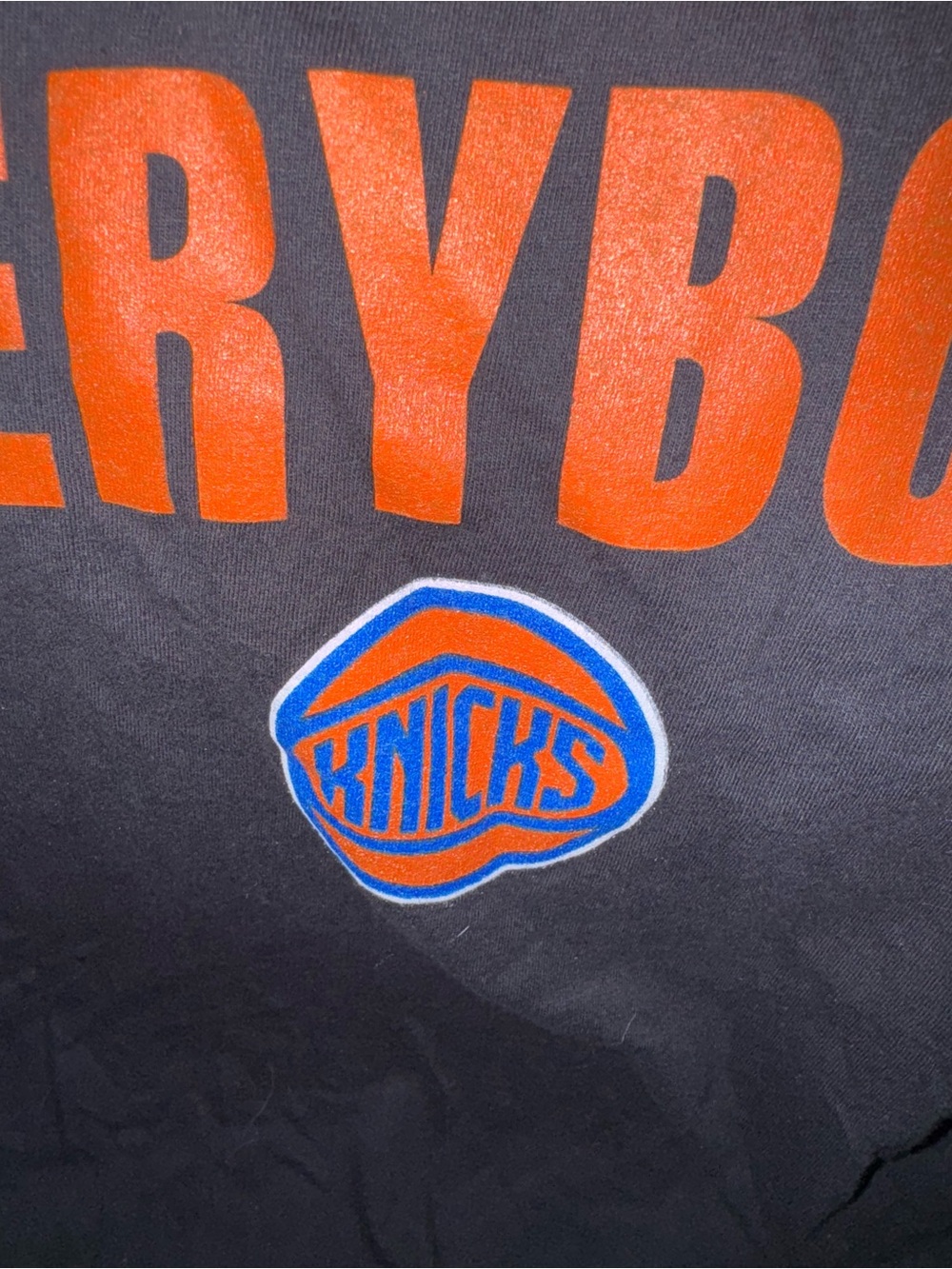New York vs Everybody Knicks Black Short Sleeve Tee - Official Team Graphic - Picture 2 of 3